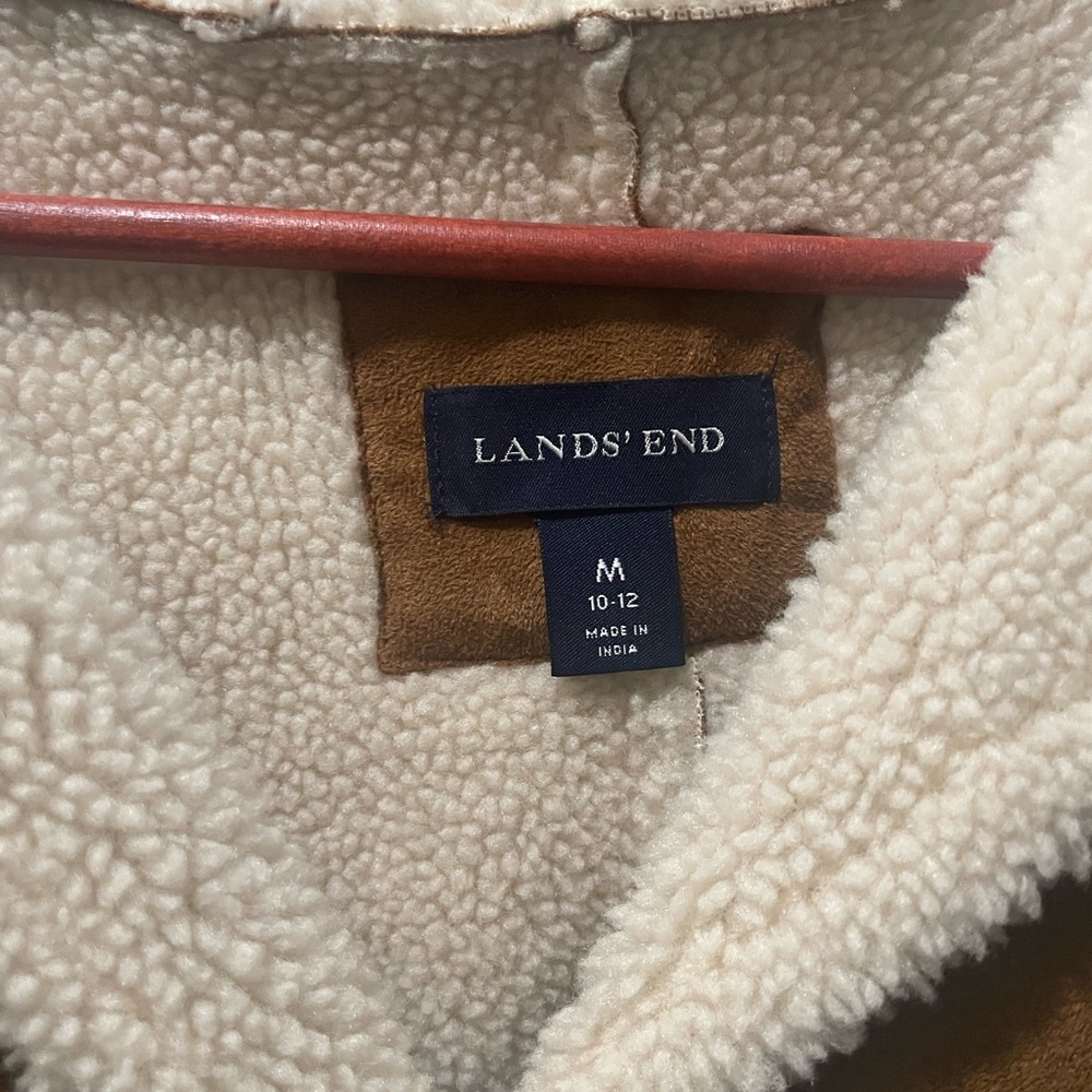 Lands End Women brown suede coat sz medium.